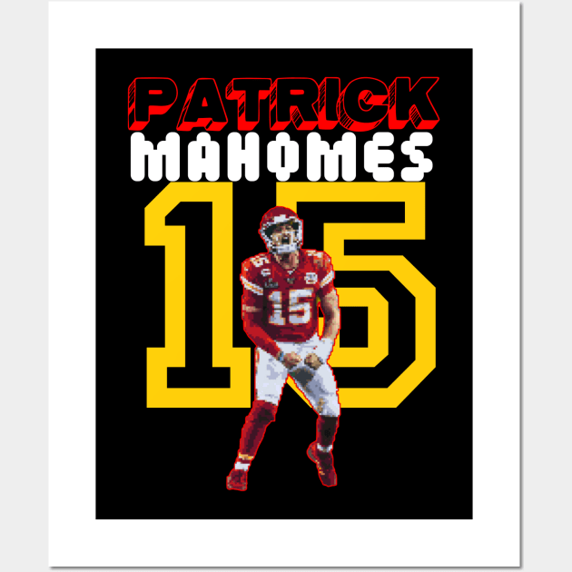 Mahomes chiefs pixel art Wall Art by Qrstore